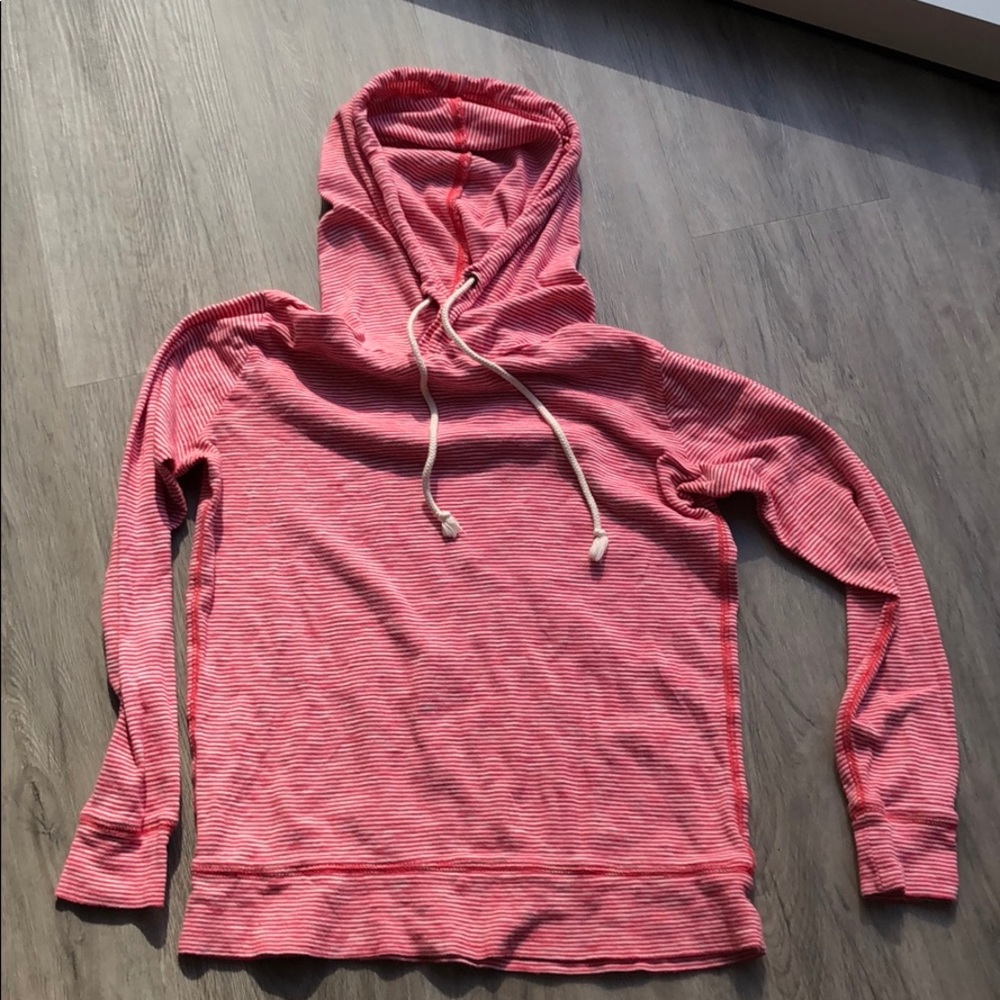 Red and white striped thin hoodie